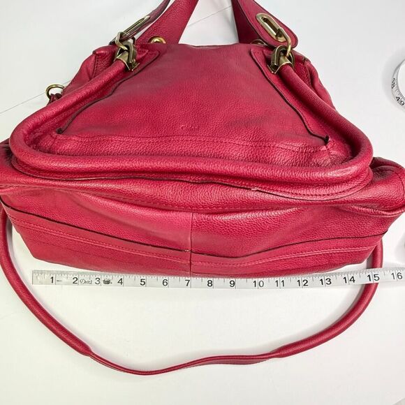 Chloé Paraty Satchel Raspberry Pink Leather Bag Gold Hardware - Picture 15 of 16